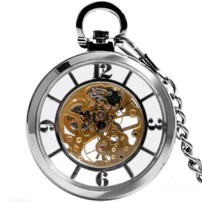 Montre à Gousset Mécanique <br>Skeleton Creuse