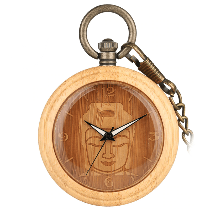 Montre à Gousset Vintage Avec Chaîne - Mouvement Quartz, Chiffres Arabes, Couvercle à Ouverture Bouton - GNAUMORE